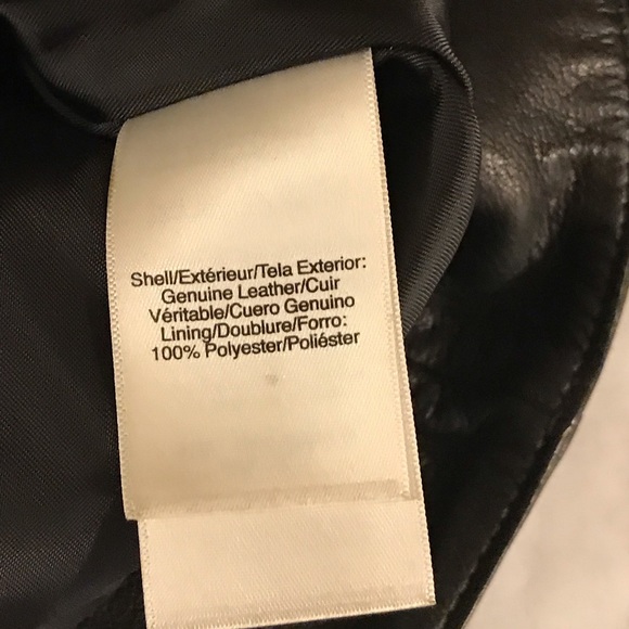 Authentic Donna Karan New York Leather Moto Jacket Black Large - Picture 15 of 16